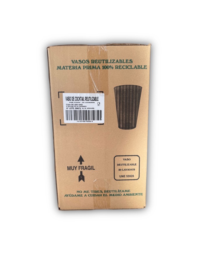 Vaso para cocktail reutilizable 470 cc. caja de 200 unidades
