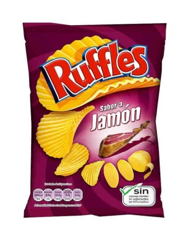 Matutano Ruffles Jamón bolsa de 45 gramos caja expositora de 20 bolsas