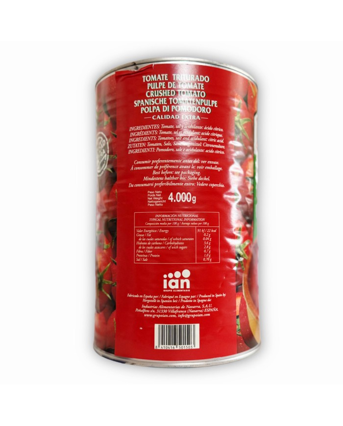 Tomate Triturado ian lata 4 kg.