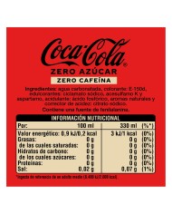 Coca-cola Zero Zero lata 330 ml. caja 24u.