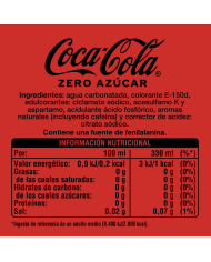 Coca-Cola Zero lata 330 ml. caja 24u.