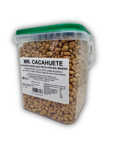 Mr. Cacahuete Churruca cacahuetes fritos pelados en bote de 2.5 kgs.