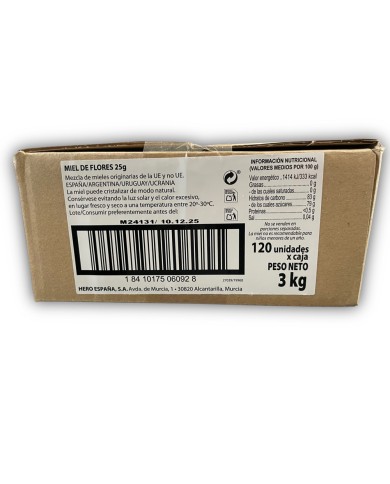 Hero Miel de Flores monodosis 25 grs. 120 unidades