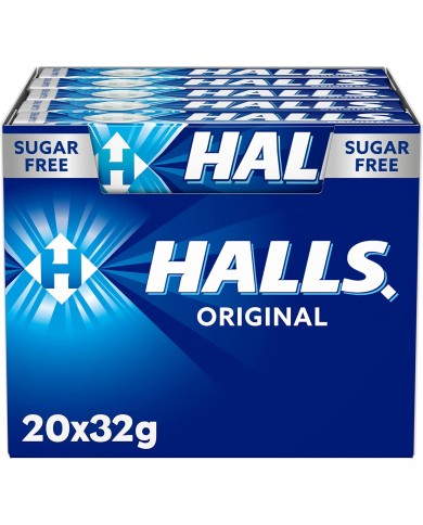 Caramelos Halls original eucalipto mentolado Azul 20 tabletas