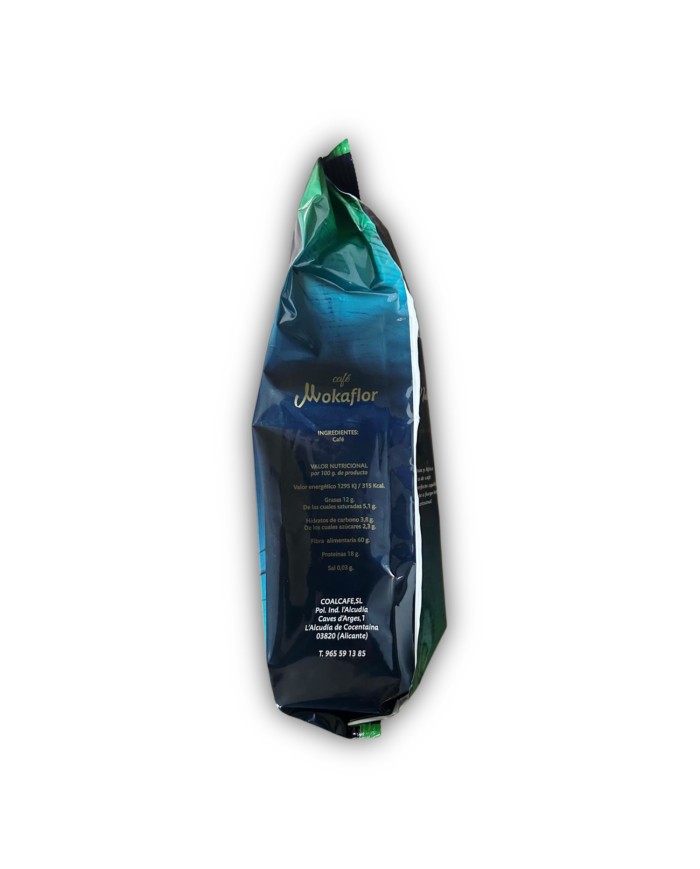 Mokaflor café en grano natural 100% bolsa de 1 Kg.