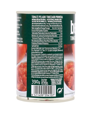 Beltoro Tomate Troceado lata 390 g. caja 24 botes