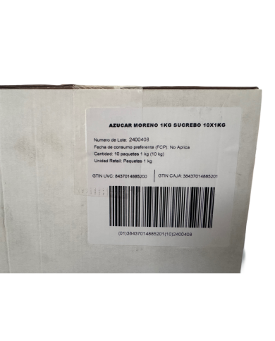 Azúcar Moreno sucrebó bolsa 1 kg. caja de 10 kilos