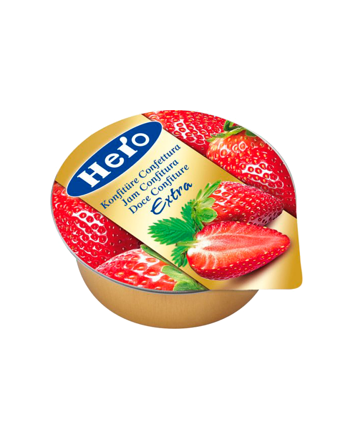 Confitura Extra de Fresa Hero 25 grs. caja de 120 unidades