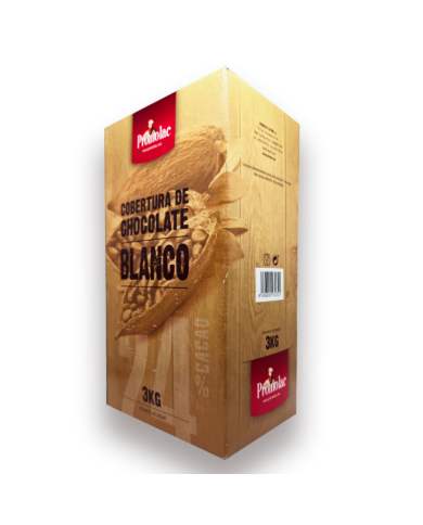 Cobertura de Chocolate Blanco Promolac en caja de 3 Kilos