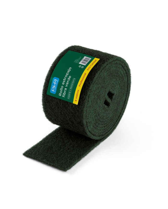 Plá rollo de estropajo fibra abrasiva verde 6x0,15 metros