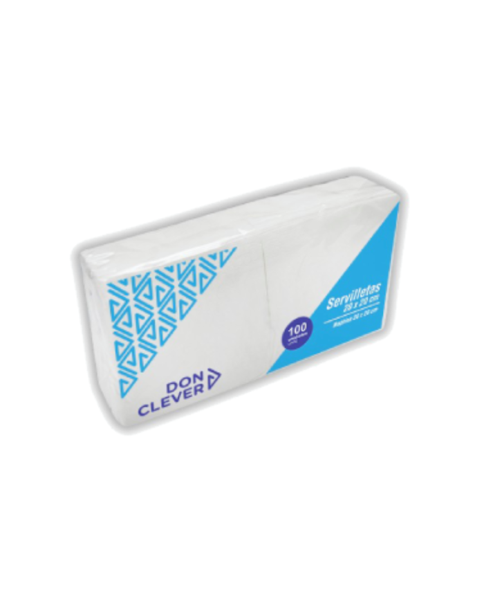 Servilleta blanca doble capa de 20x20 cm. pack-100
