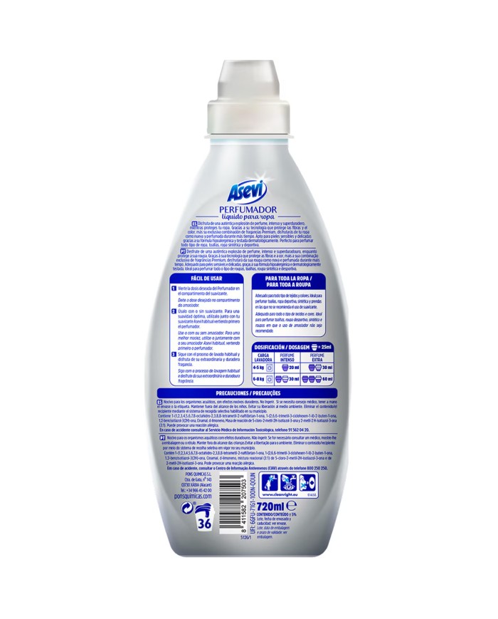 Asevi perfumador líquido para ropa Pink botella 720 ml.
