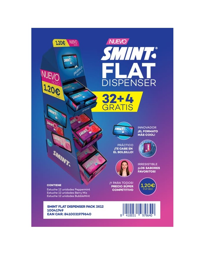 Expositor promoción Smint Flat dispenser 32+4 gratis