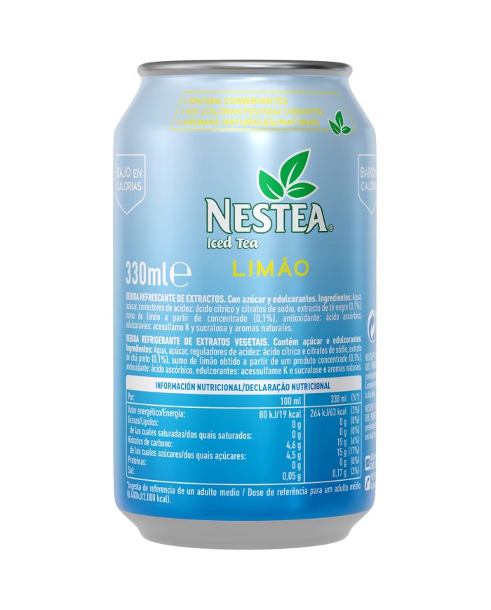 Nestea Limón original lata 330 ml. caja 24 latas