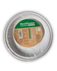 Comprar Plato llano blanco reutilizable 205 mm Maxi Poducts