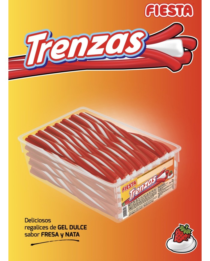 Fiesta Trenzas Fresa y Nata tarro de 60 unidades