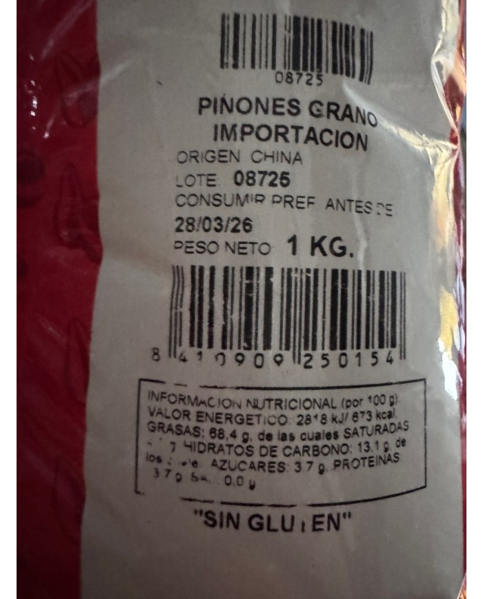 Ferradura Piñón crudo natural  bolsa 1 kilo