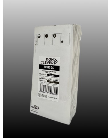 Don Clever Bloc de camarero de una hoja 7.5x15 mm. pack de 10 unidades por 50 hojas caja de 20