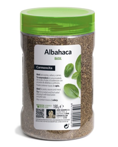 Carmencita albahaca en hojas bote 180 gramos