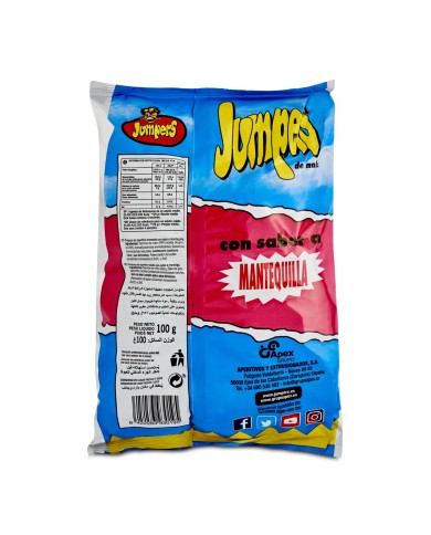 Jumpers de mantequilla bolsa de 42 gramos caja de 24 unidades