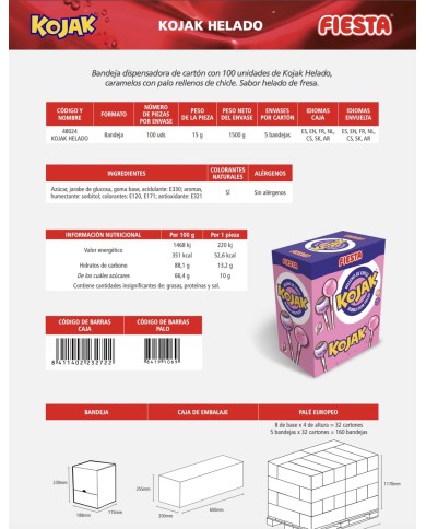 Chupa Chups Kojak sabor Helado estuche 100 unidades