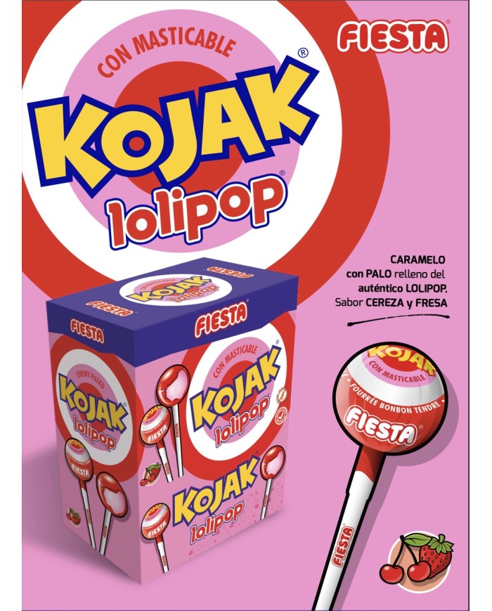 Chupis Kojak Lolipop estuche 100 unidades
