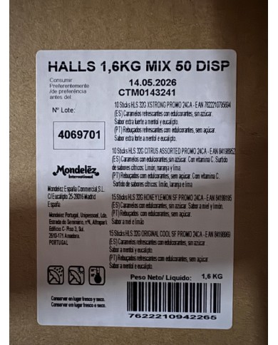 Caramelos balsámicos Halls Lote promoción 2x1.70€   Expositor 50 tabletas.