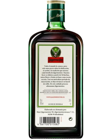 Licor de hierbas Jägermeister 700 ml.