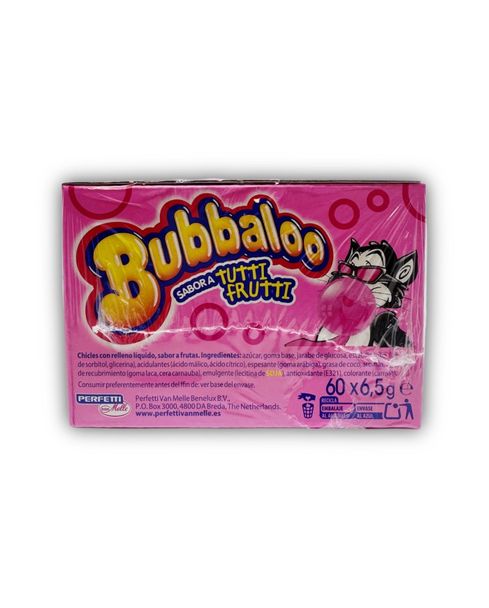 Chicles Bubbaloo rellenos sabor tutti frutti estuche de 60 unidades