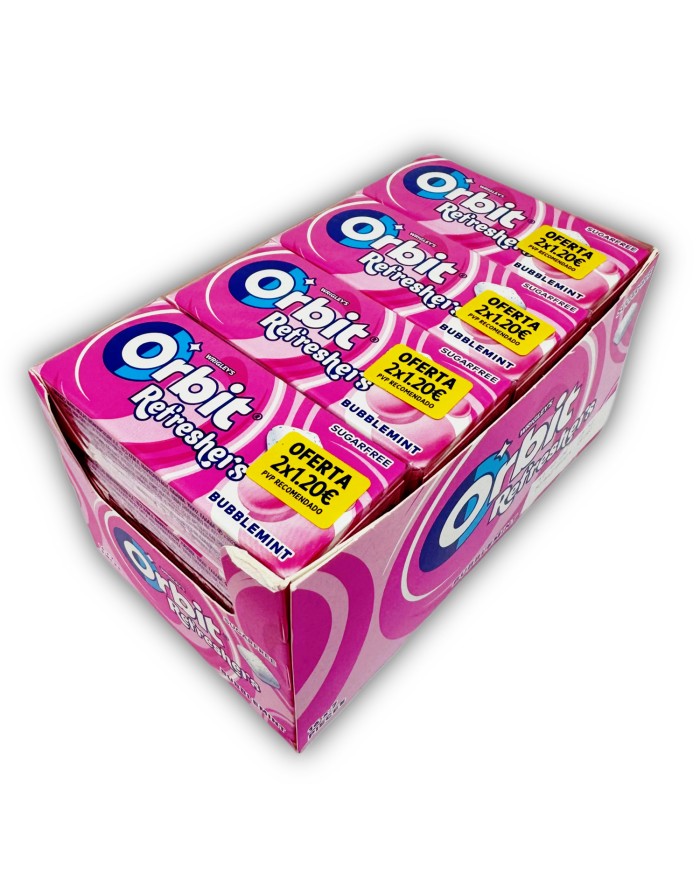 Chicles Orbit bubblemint refresher gragea handypack 16 unidades 2x1.20€