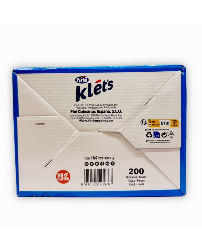 Chicles Klet’s menta sin azúcar estuche de 200 unidades