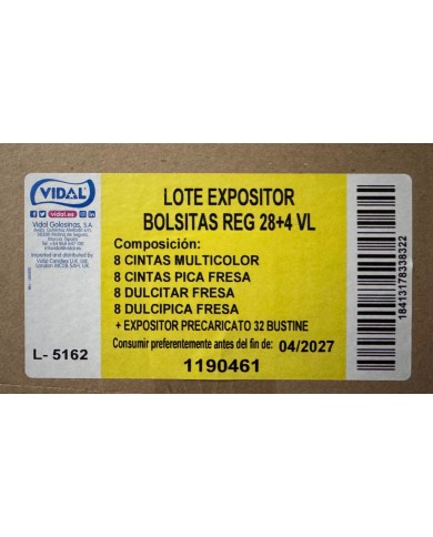 Expositor promocional regalices Vidal 90 grs.