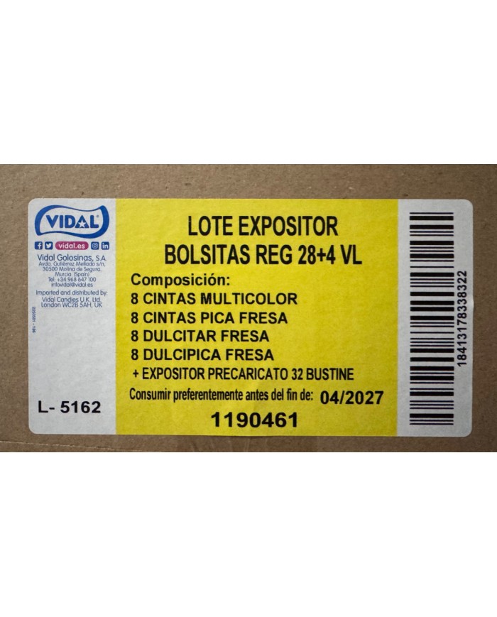 Expositor promocional regalices Vidal 90 grs.