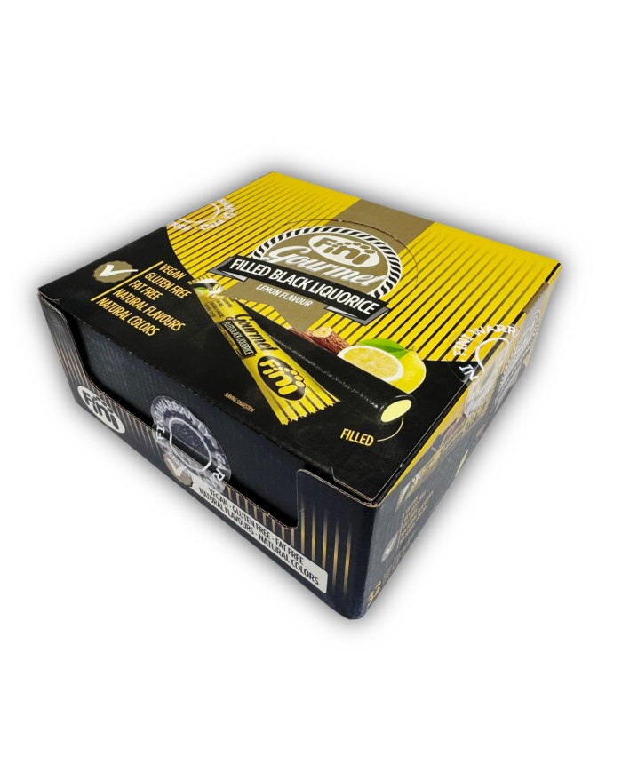 Fini Regaliz Gourmet sabor limón 32 gramos estuche de 32 unidades