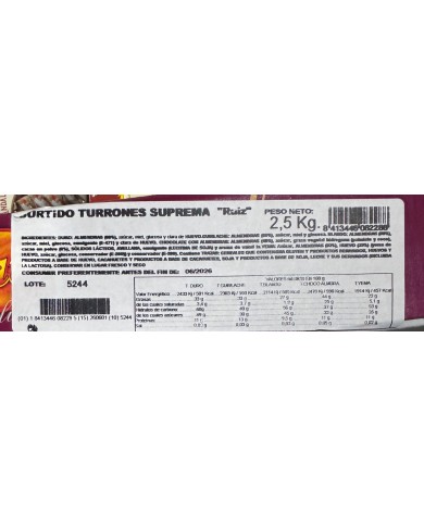Ruiz Turrón surtido en porciones 2.5 Kilos