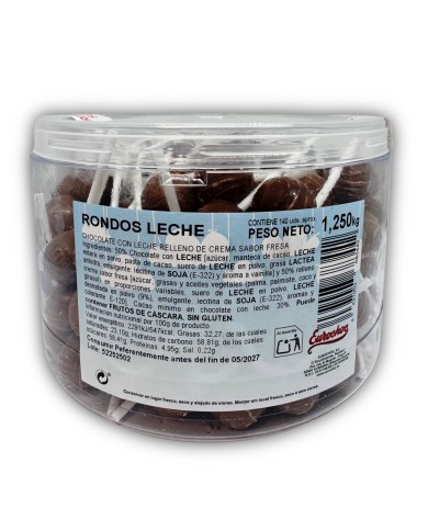 Rondos choco-fresa bote 140 unidades