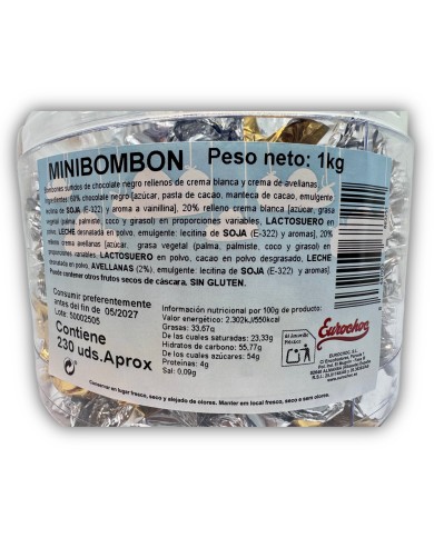 Mini bombón surtido Eurochoc bote 230 unidades