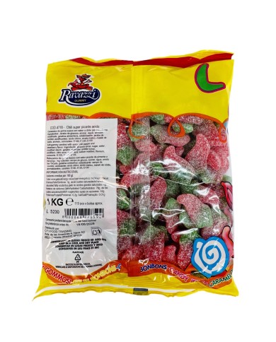 Ravazzi Gummy Guindillas chili super picante ácido bolsa 1 kg.