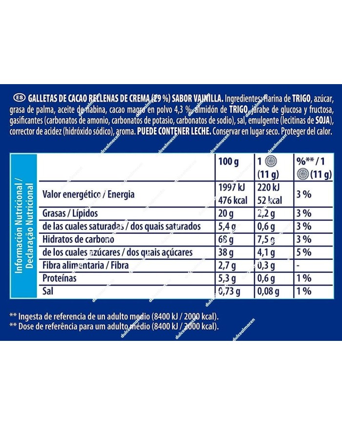 Oreo original snack de 66g. estuche de 10 packs