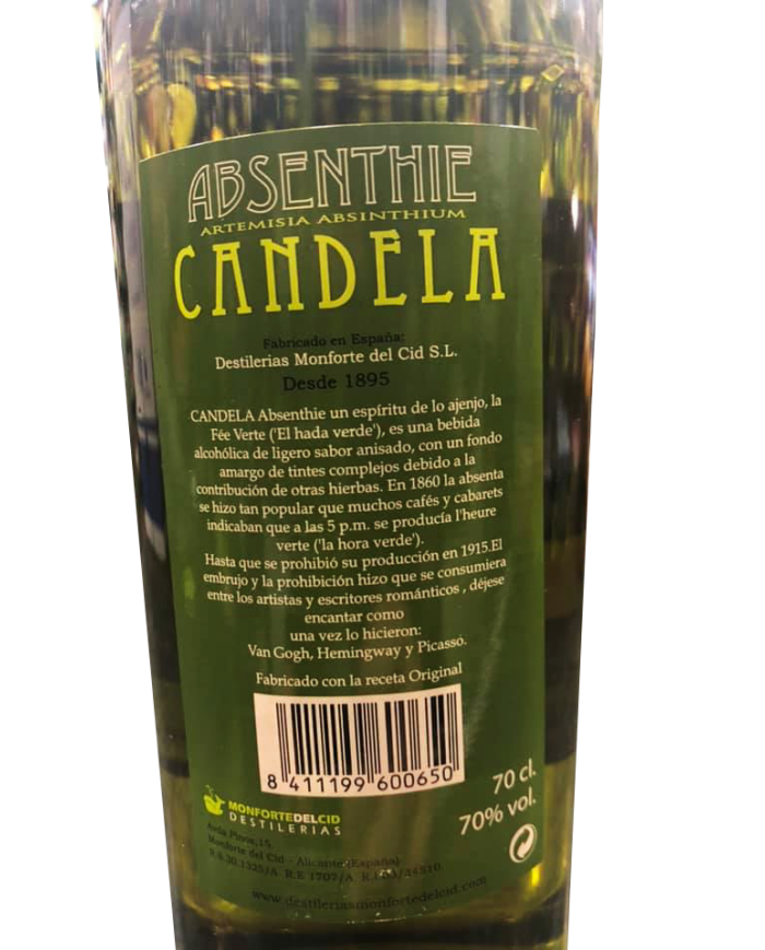 Absenta Verde Candela 700 ml.
