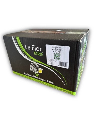 Aceite de oliva virgen extra La Flor de Oro tarrinas 10 ml. caja 240 unidades