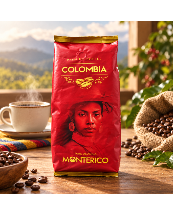 Café de Colombia Monterico premium 100% arábica bolsa 1 Kg.