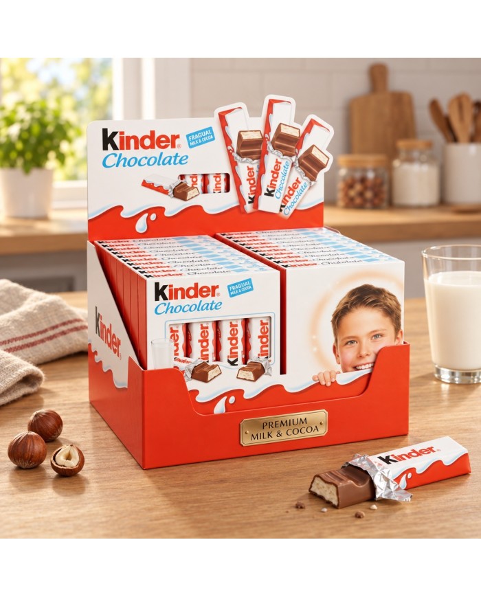 Chocolatina Kinder chocolate pack 4 barritas estuche de 16