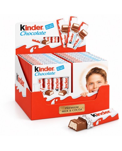 Chocolatina Kinder chocolate pack 4 barritas estuche de 16