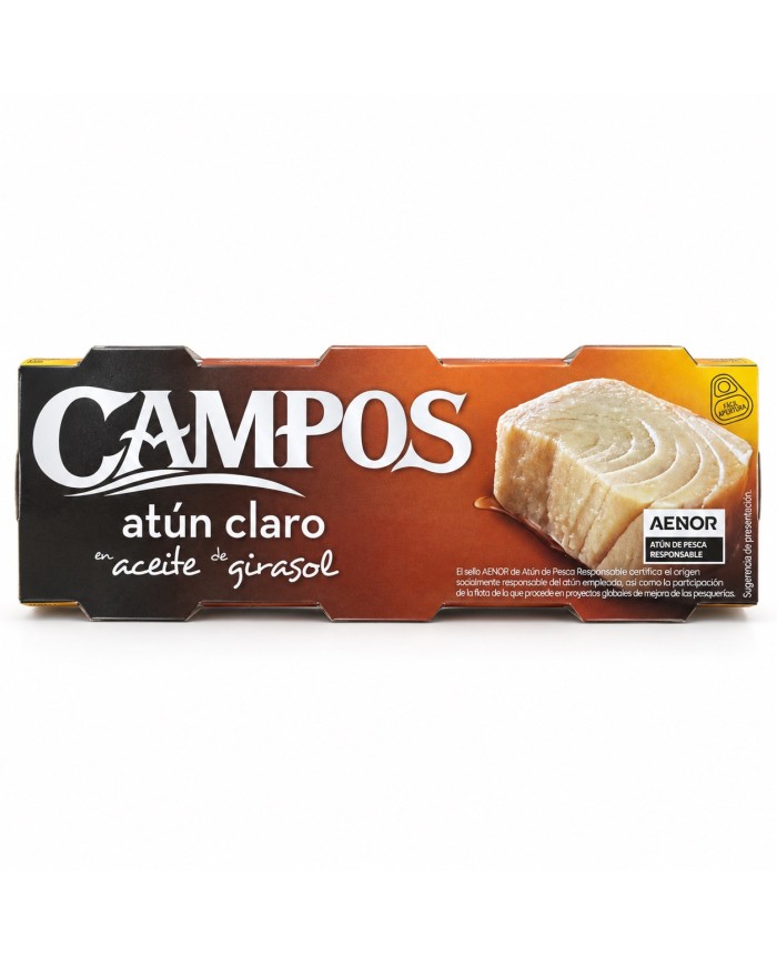 Atún claro Campos en aceite de girasol pack-3