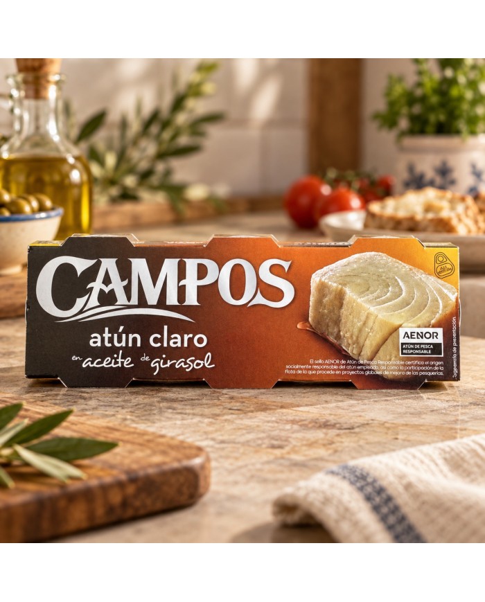 Atún claro Campos en aceite de girasol pack-3