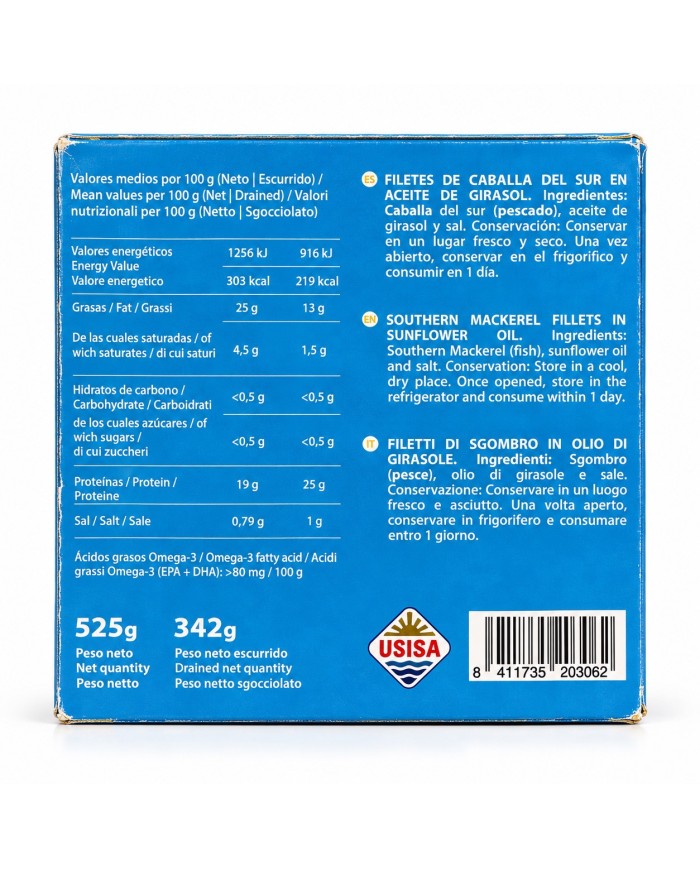 El Decano Filetes de Caballa lata 525 grs.