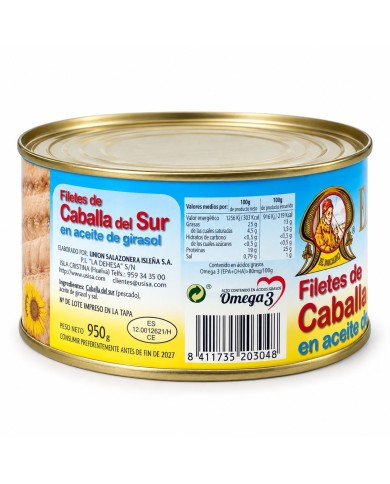 El Decano Filetes de Caballa lata 950 grs.