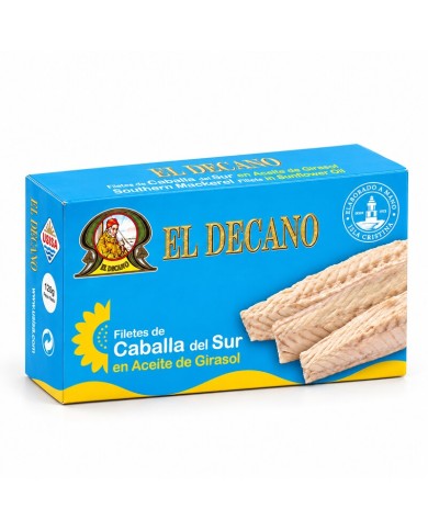 El Decano filetes de caballa lata 125 grs.
