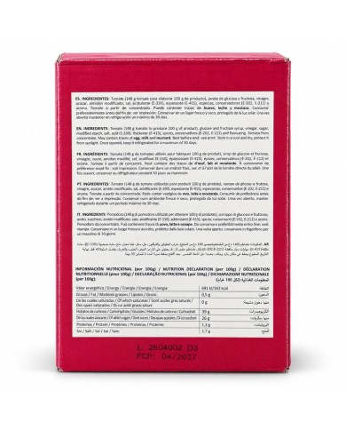 Ketchup THE REAL Dân Sons monodosis caja 200 sobres de 10 ml.